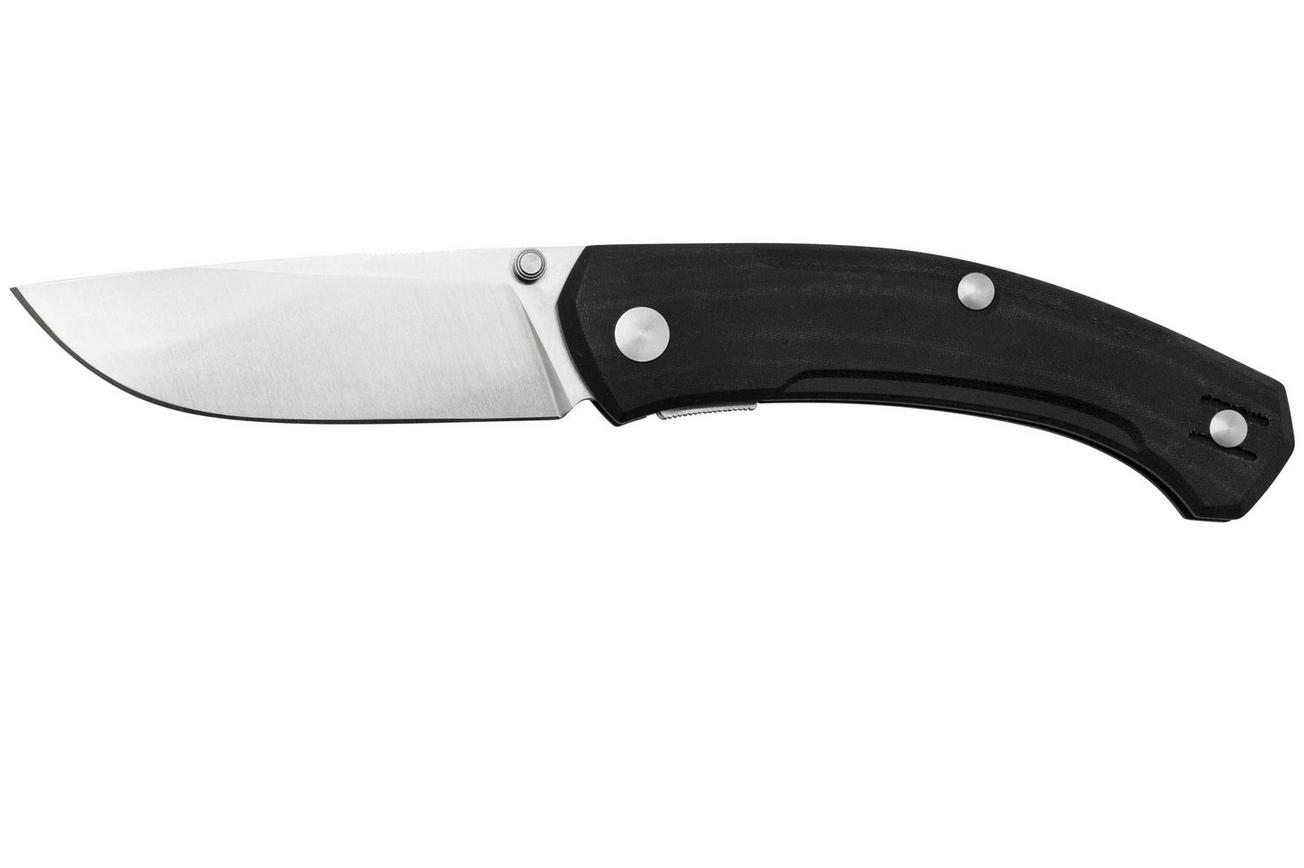 GiantMouse ACE Iona V2 Black Linen Micarta, Satin Magnacut, zakmes