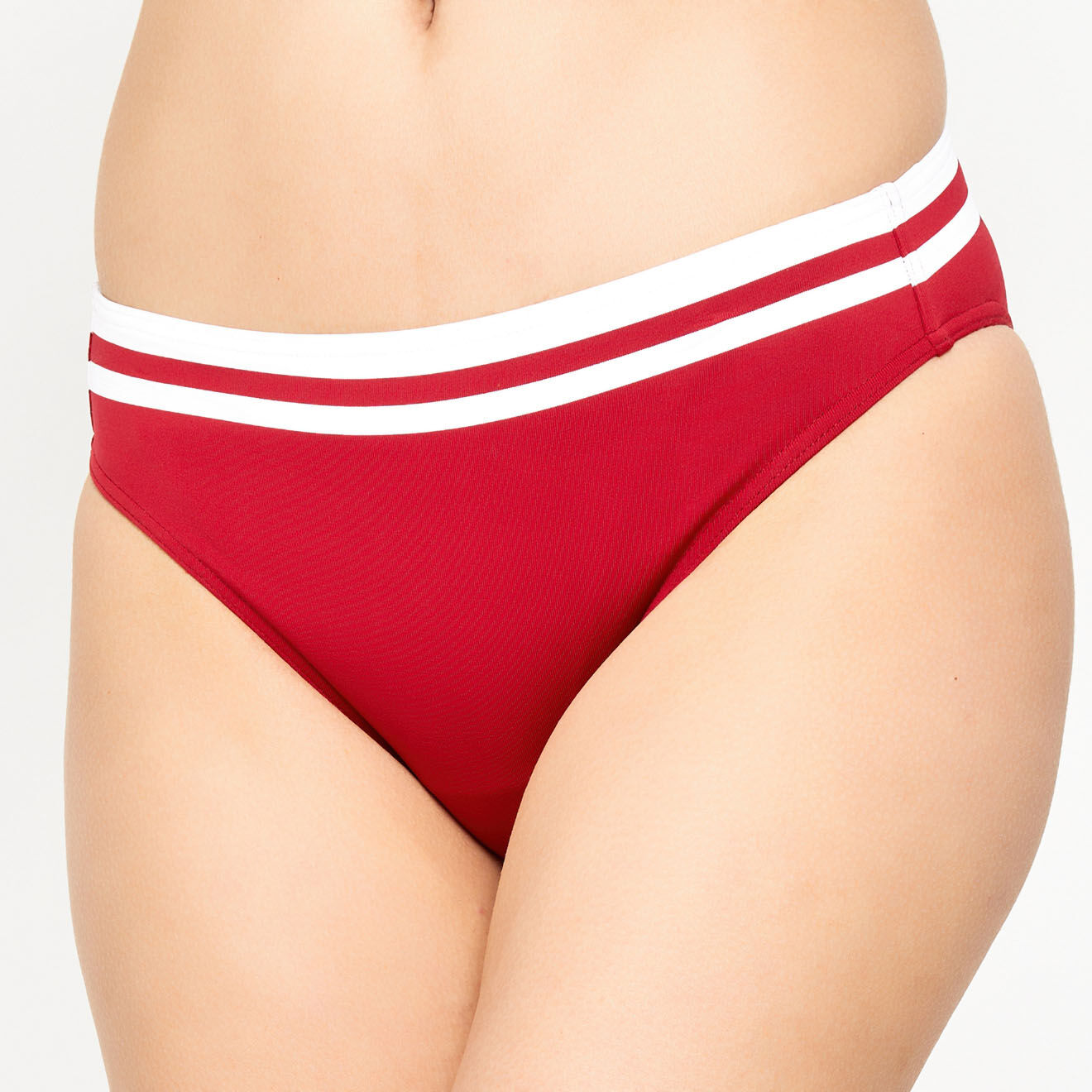 Iodus Bas de maillot de bain Lezaka rouge foncé/blanc