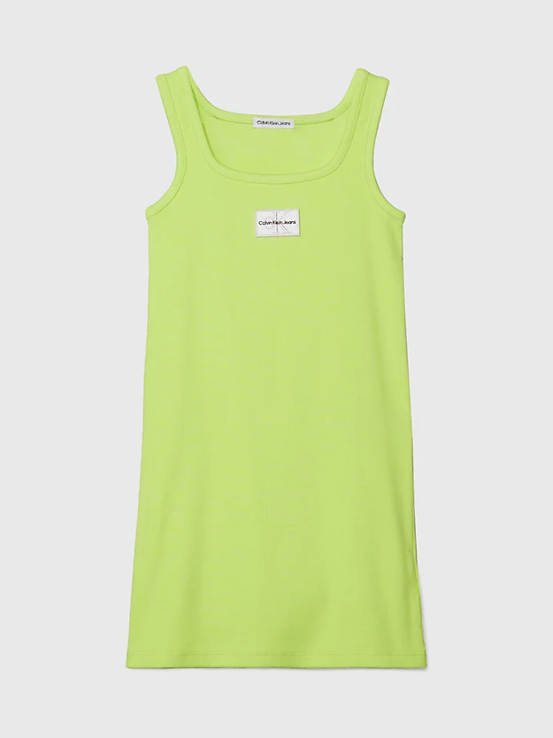 Vestido de alça canelado em algodão