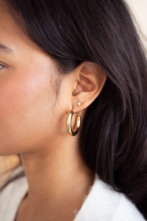 Studs vierkant met strass