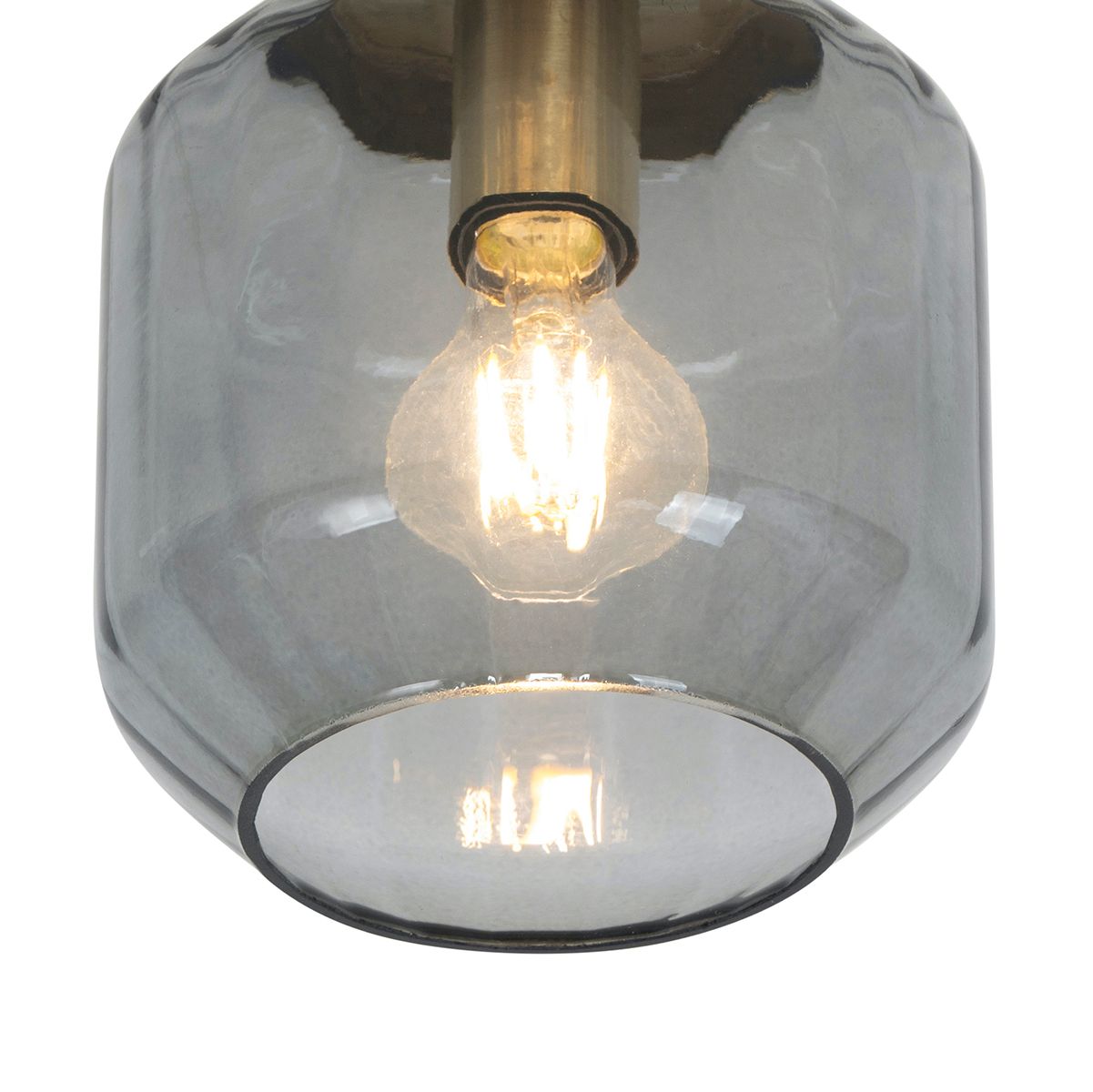 Smart plafondlamp messing met smoke glas incl. Wifi A60 - Stiklo