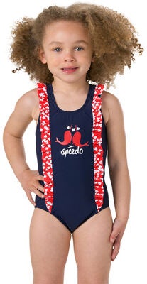 Speedo Spashmaster Frill Badedrakt, Navy/Red