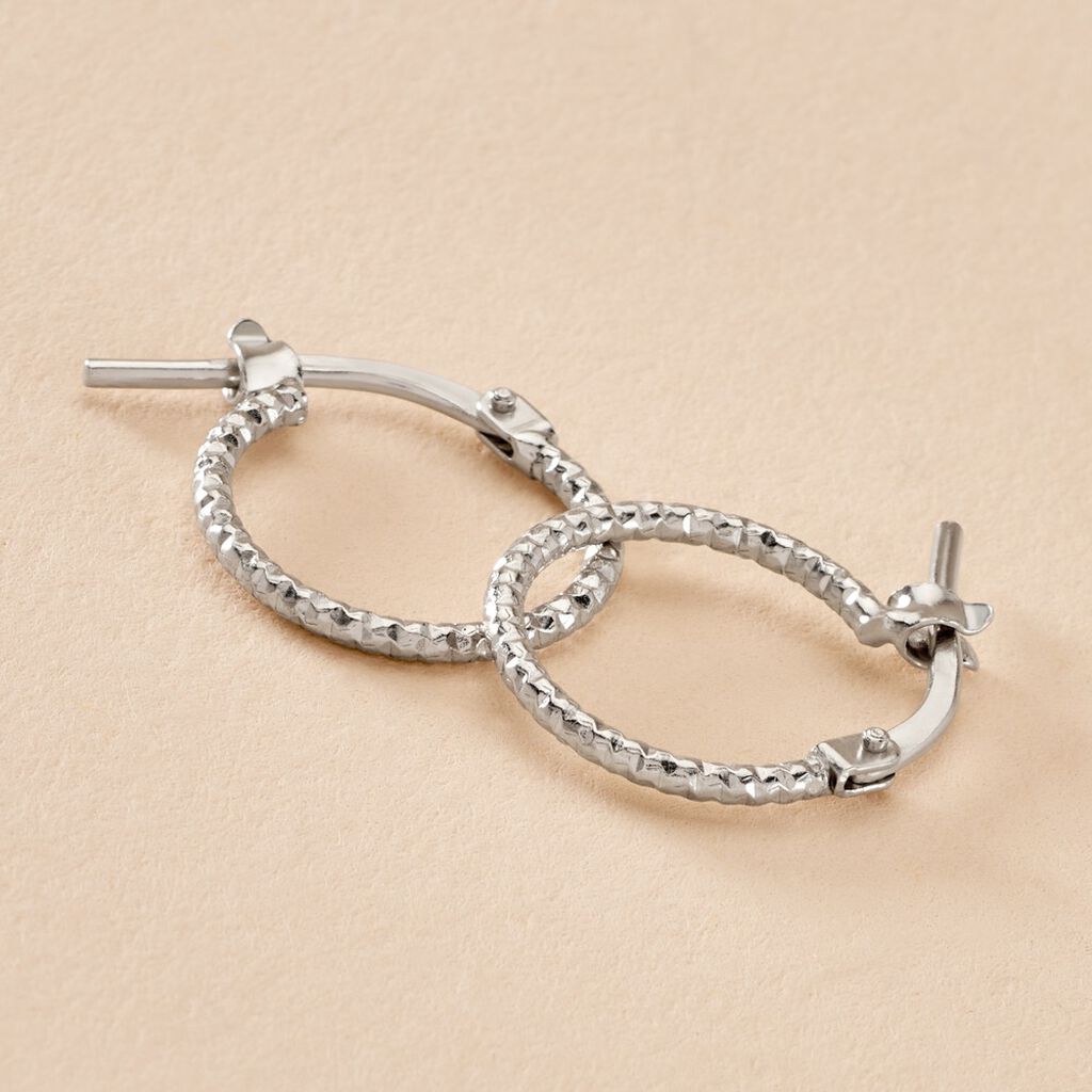 Créoles Valentine Argent Blanc
