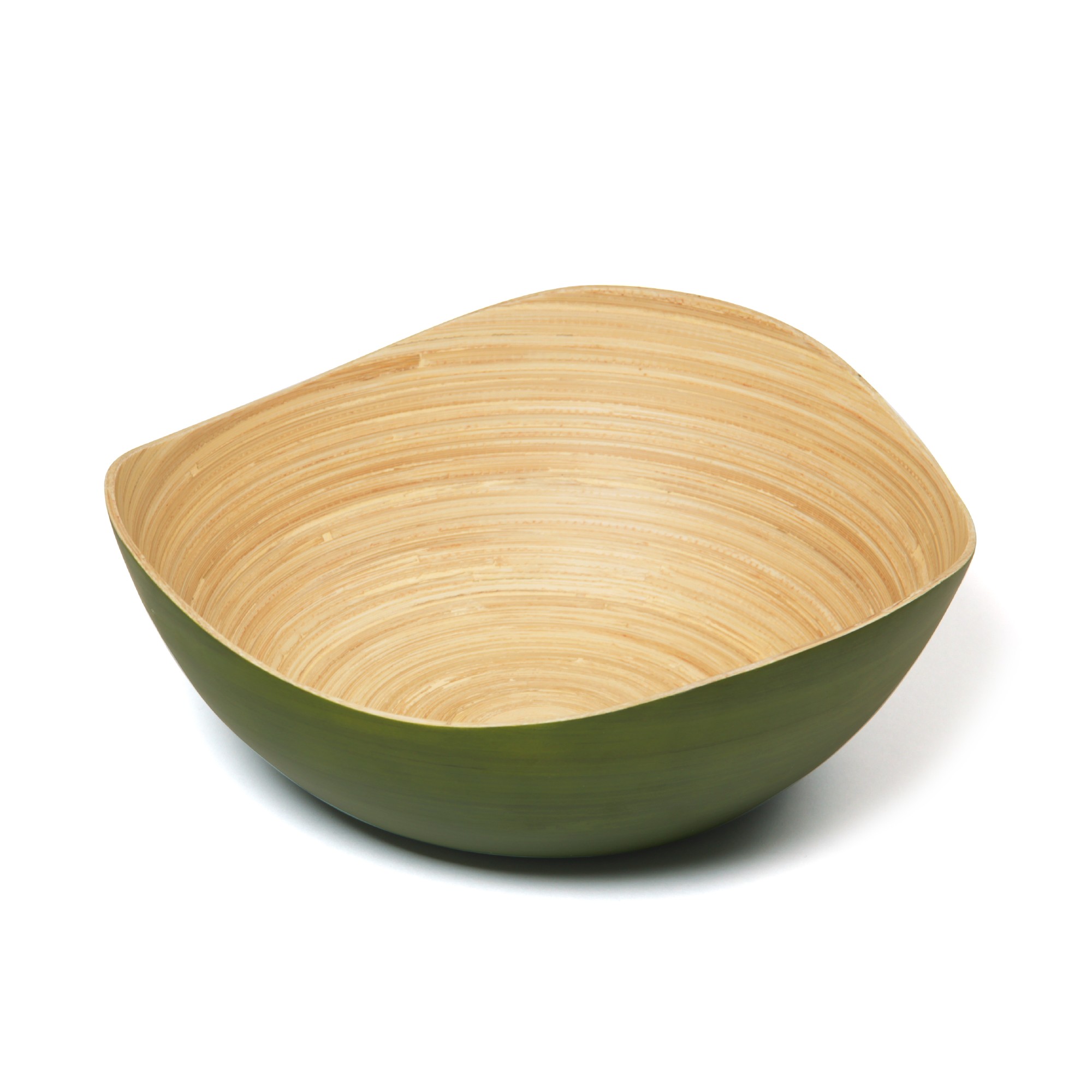 Bambusschale 'Wave' L, grün, Ø 30 cm, H 11 cm von fischer's lagerhaus