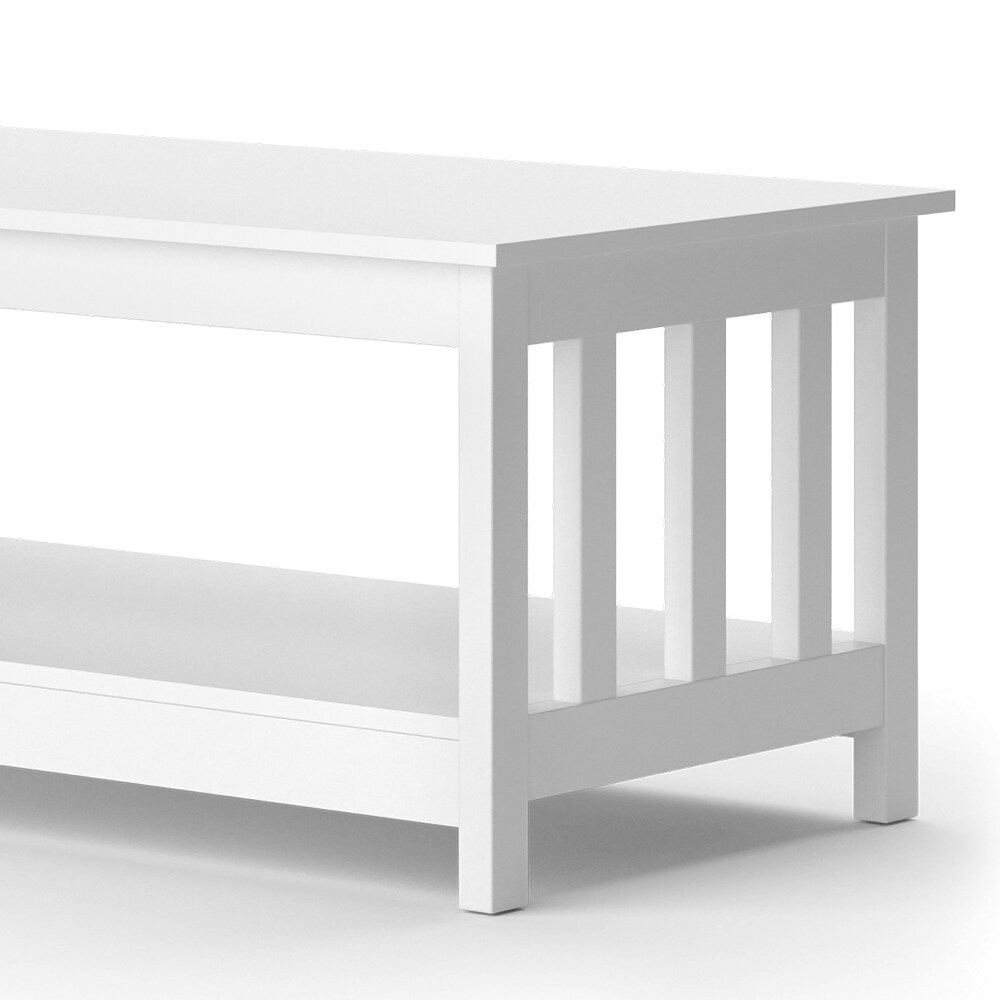 Vicco Couchtisch Oxford Weiß 101 x 46 cm mit Stauraum
