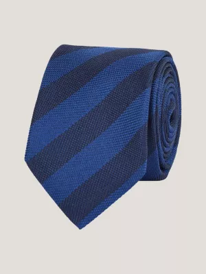 Gravata Oxford de seda pura com riscas