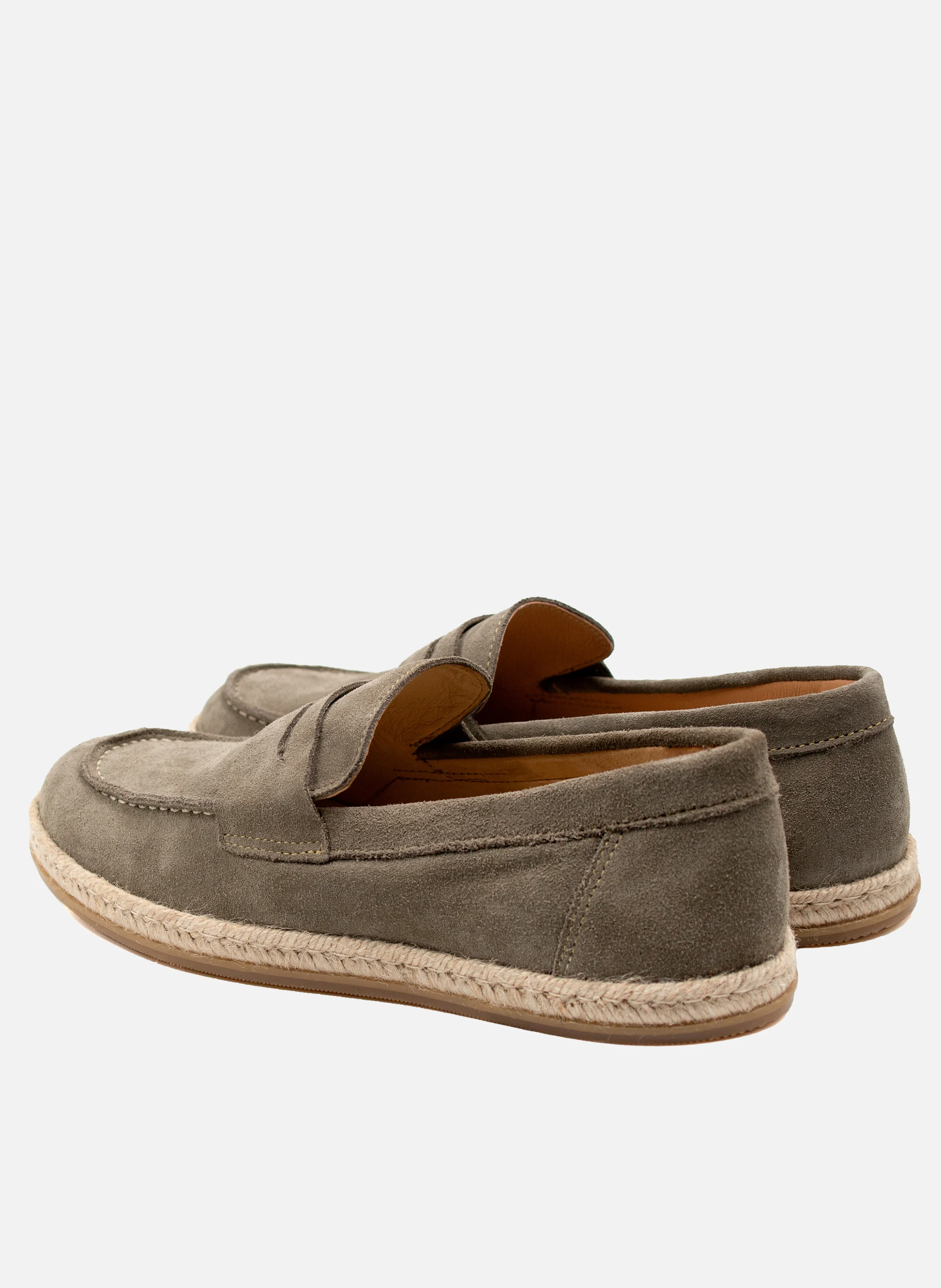 Mocassins espadrille cuir daim | Gris