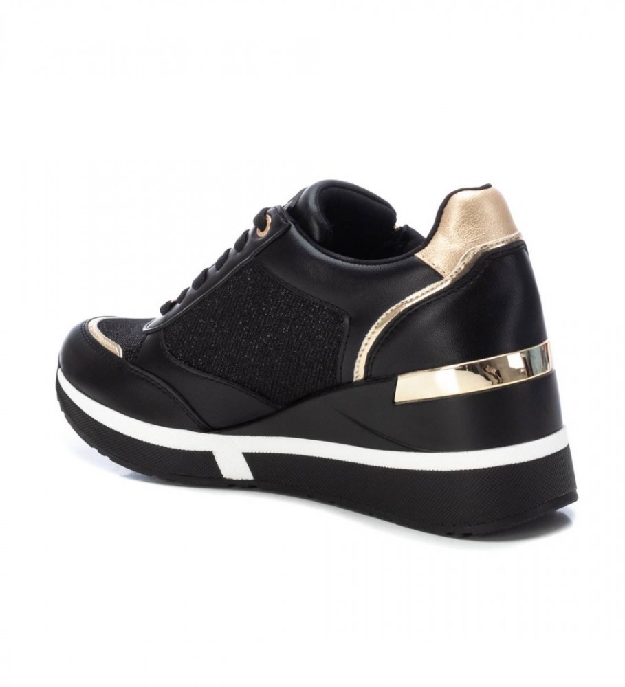 Tênis Xti 141710 Preto - Salto Anabela de 6cm -