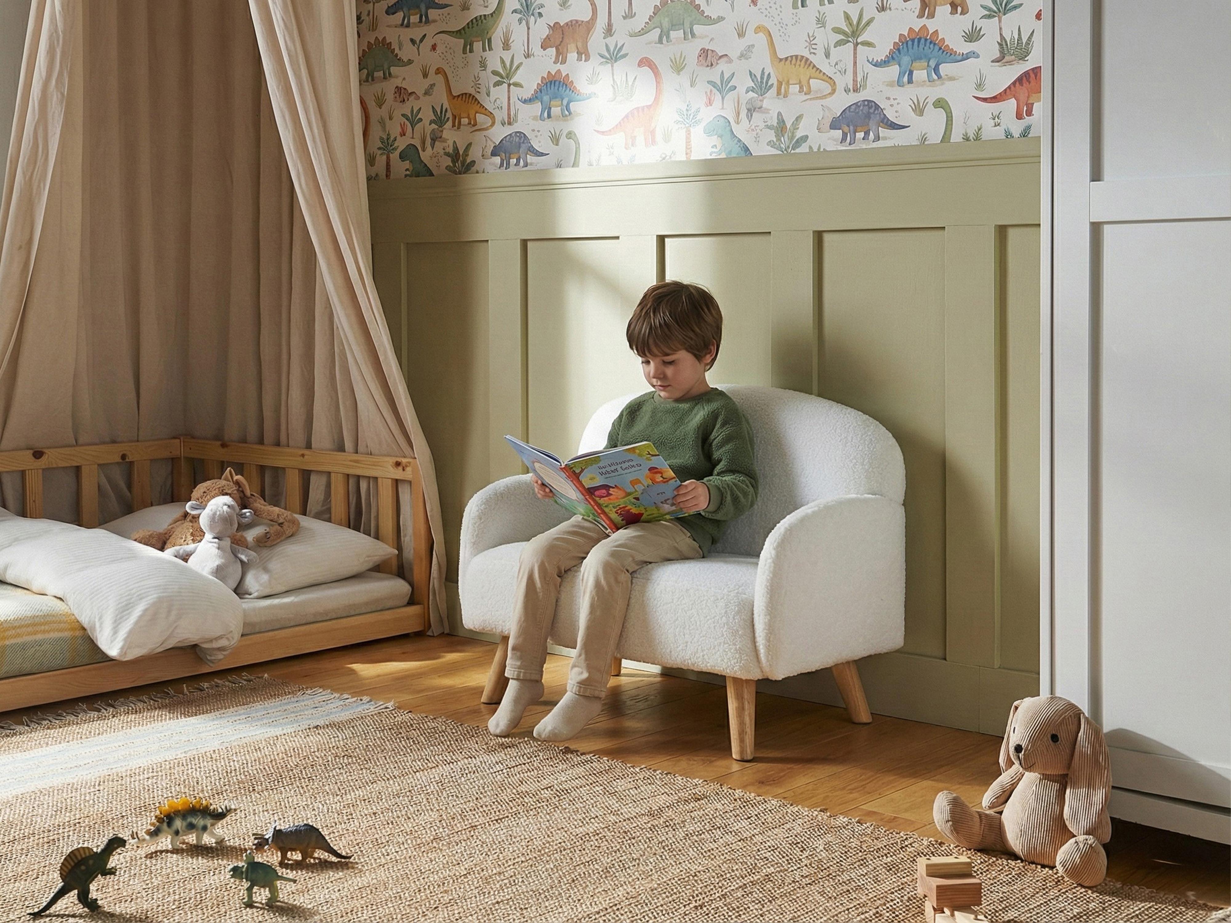 Kinderbank OTTAL Bouclé Wit