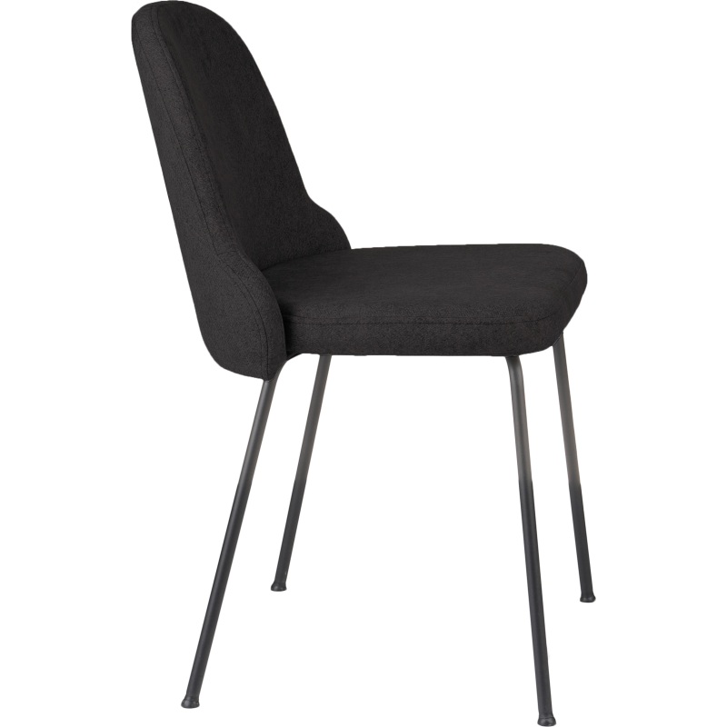 Chaise  BELLA, velours, pieds noirs