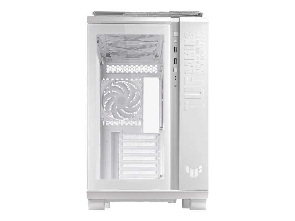 ASUS TUF Gaming GT502 Plus - Mid tower - ATX - sidepanel med vindue (hærdet glas) - ingen strømforsyning - hvid - USB/Lyd