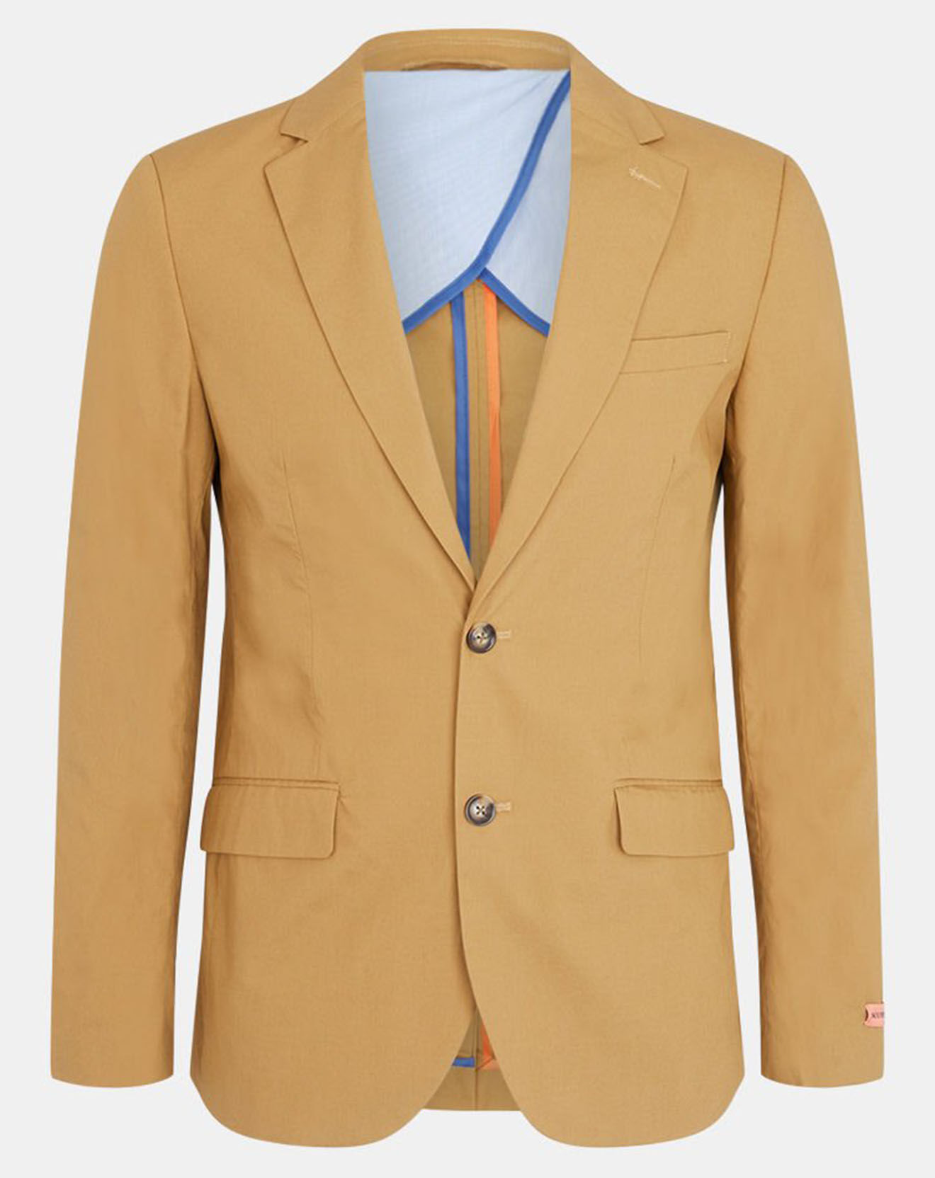 Scotch & Soda Veste Cintrée en Popeline Stretch 2 boutons camel