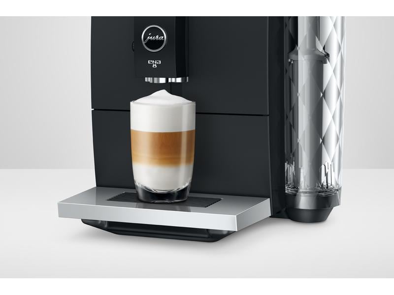 JURA Kaffeevollautomat ENA 8 Full Metropolitan Black (SC) Zweitassen-Vollautomat für 15 verschiedene Kaffee- und Milchgetränke