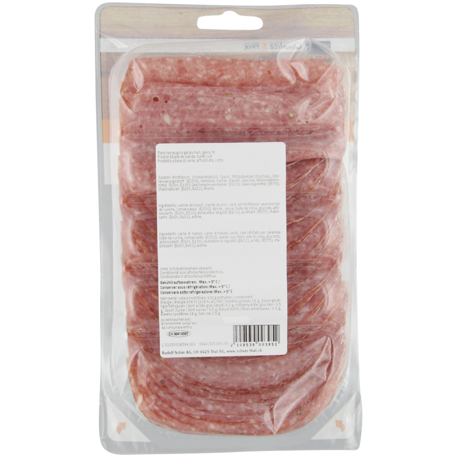 Appenzell Bauernwurst fein geschnitten ca. 115g