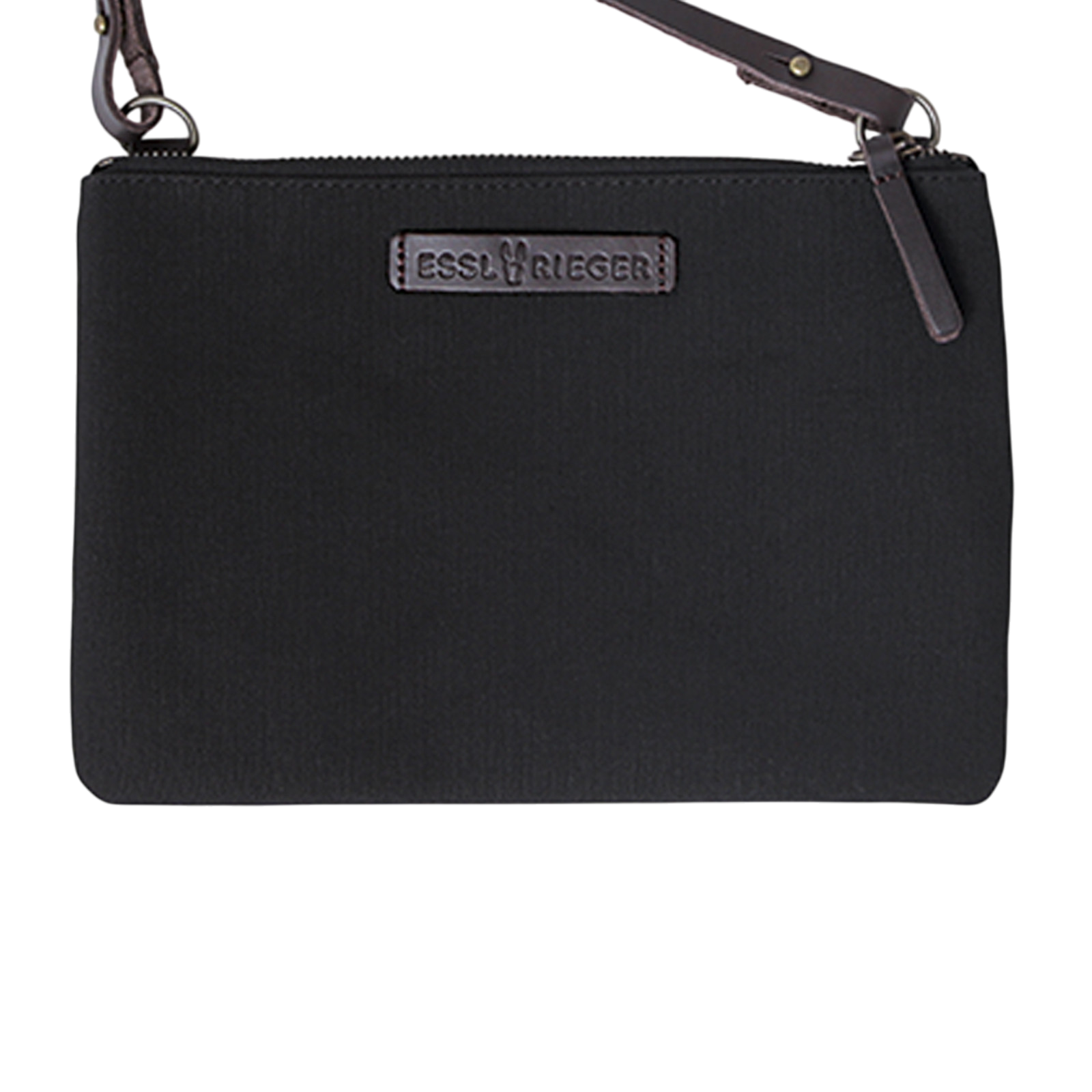 Clutch Charlie Schwarz, Leder Braun