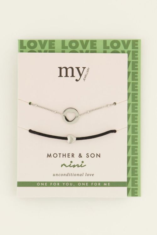 Moeder & mini armband zwart