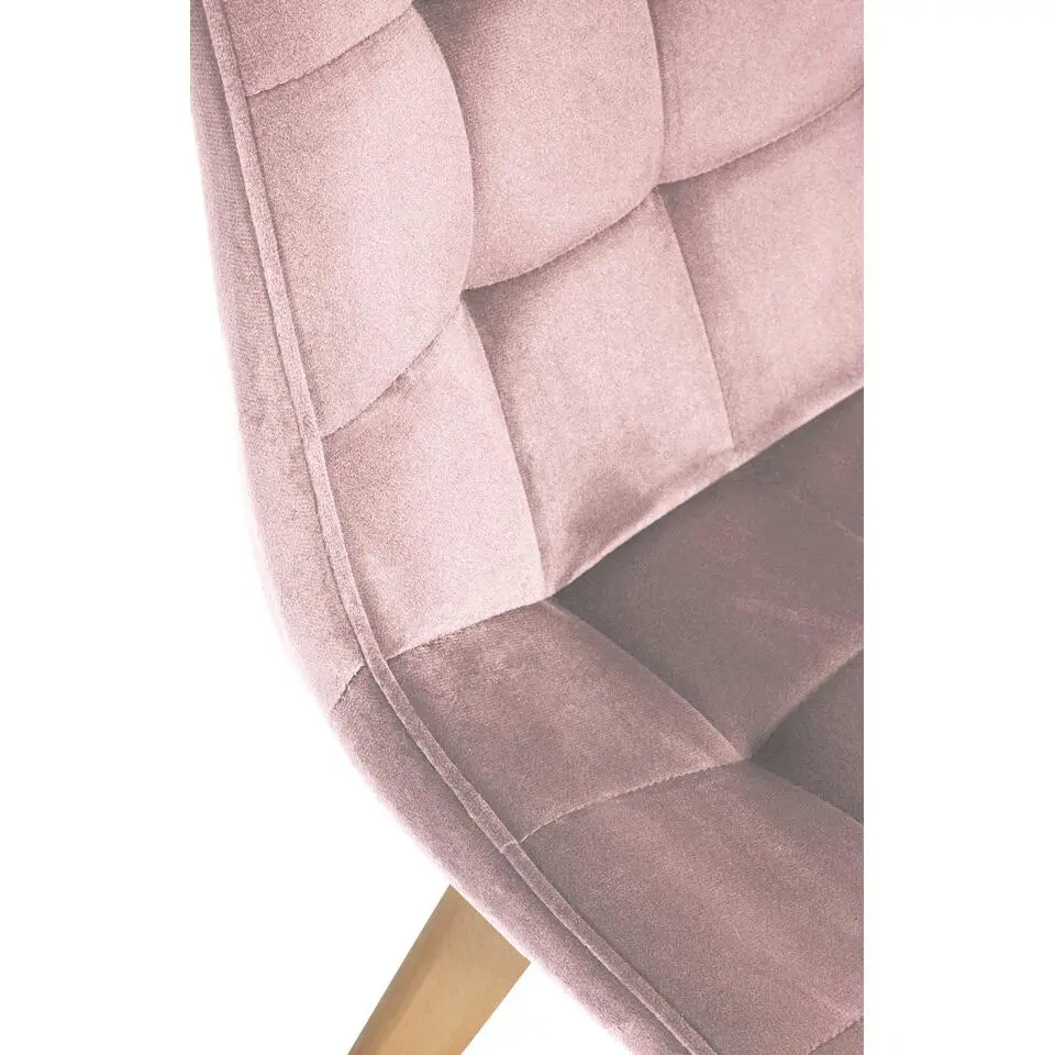 CLP Eetkamerstoel Brook natura Frame - Fluweel - roze