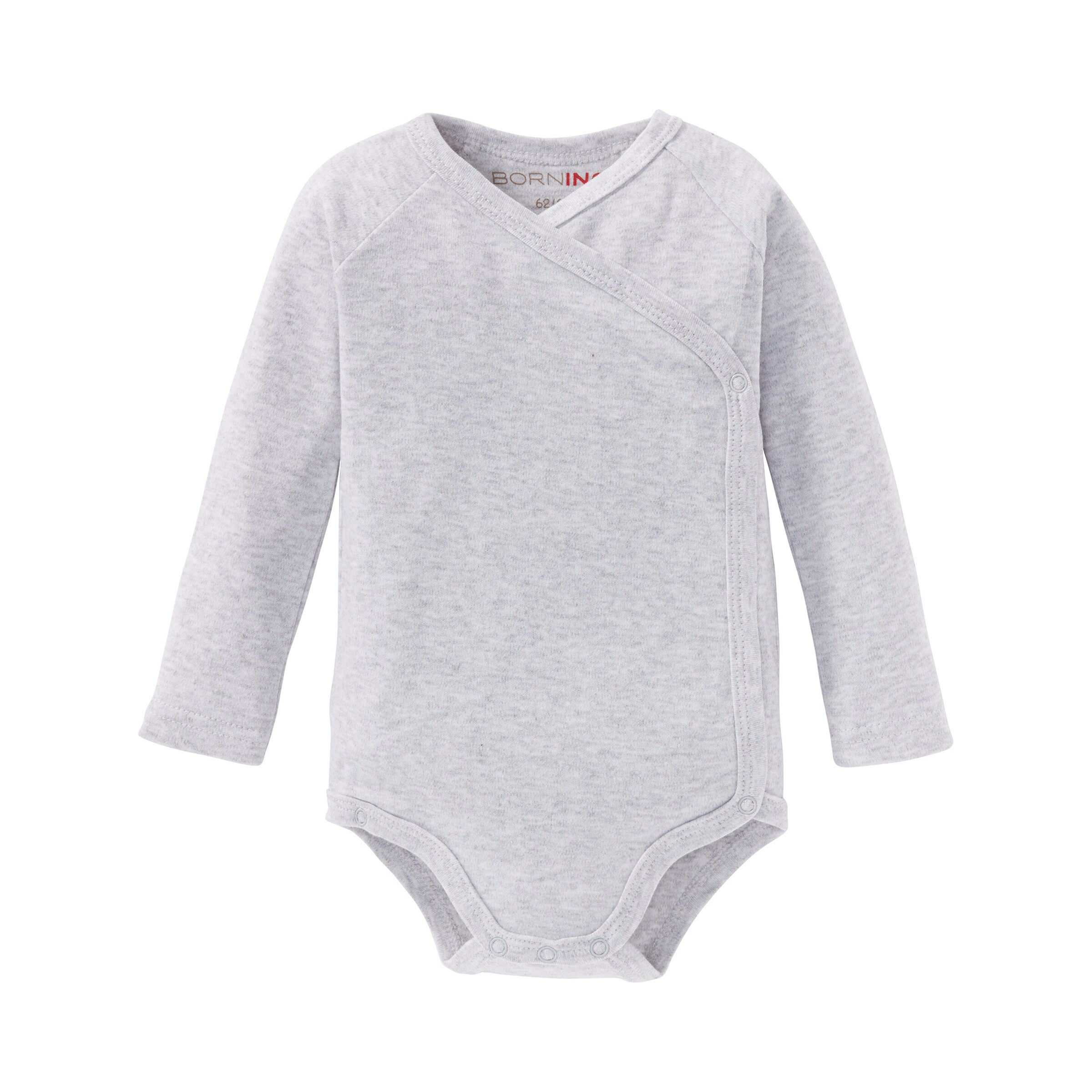 Bornino - Lieblinge 3er-Pack Wickelbodys langarm grau
