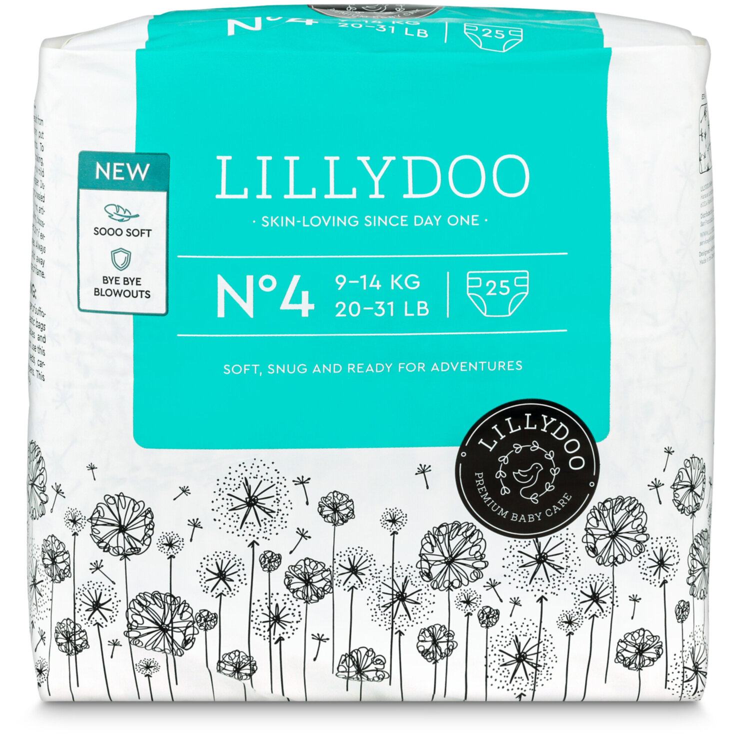Lillydoo Windeln Maxi Grösse 4, 9-14kg 25 Stück
