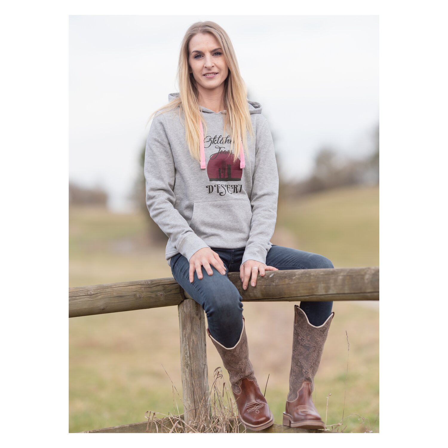 OKLAHOMA Jeans Hoodie  - neutral grey