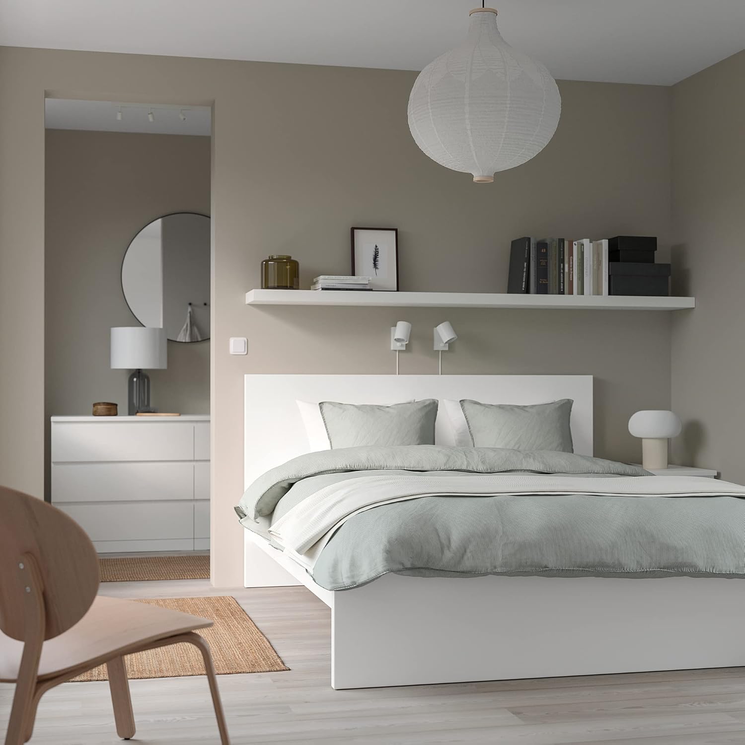 Ikea MALM Bettgestell hoch 160x200 cm weiß / Luröy