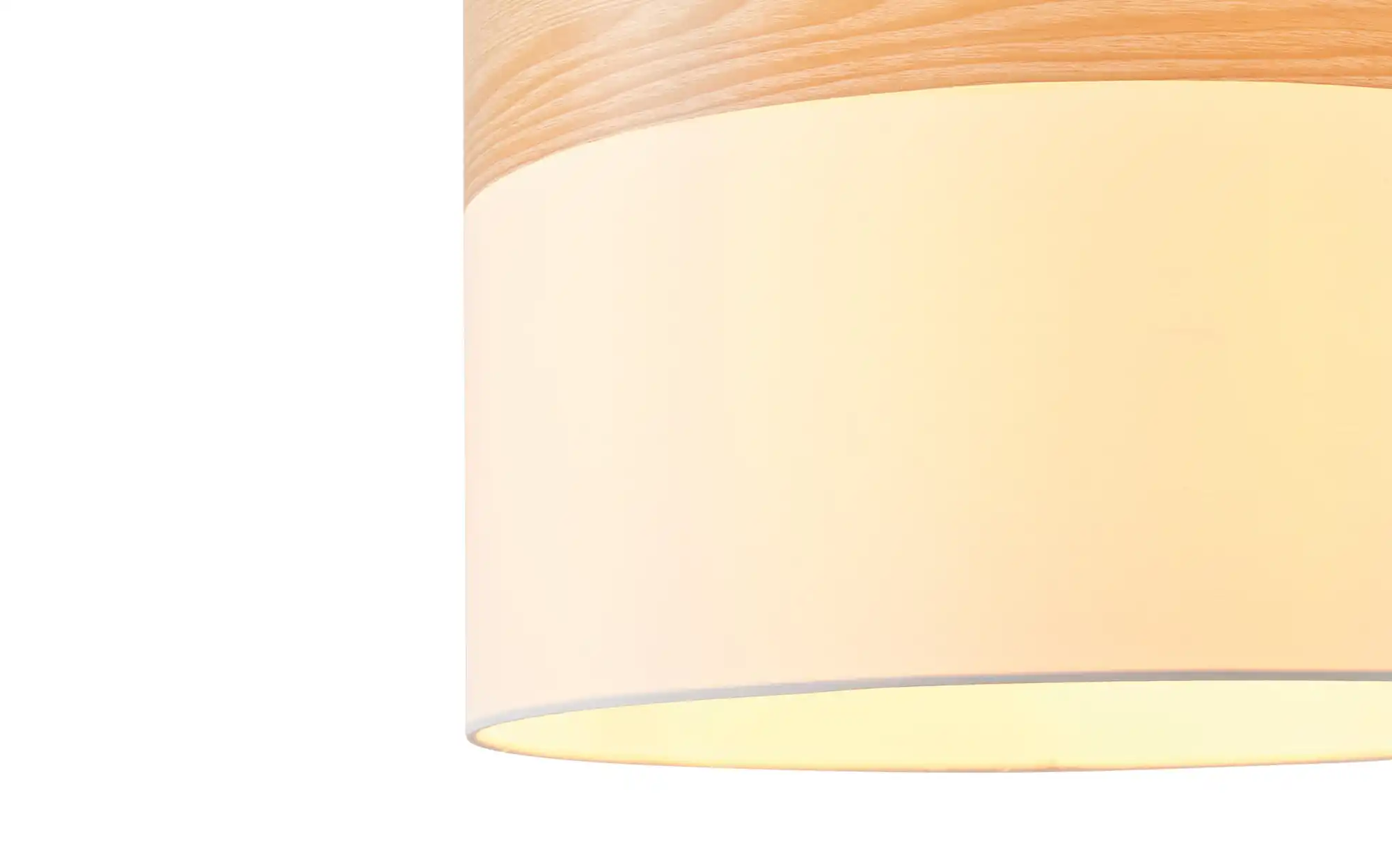 Pendelleuchte, 1-flammig, beige/Holzoptik