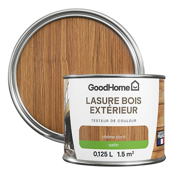 Lasure extérieure chêne doré satin 8 ans GoodHome 125ml