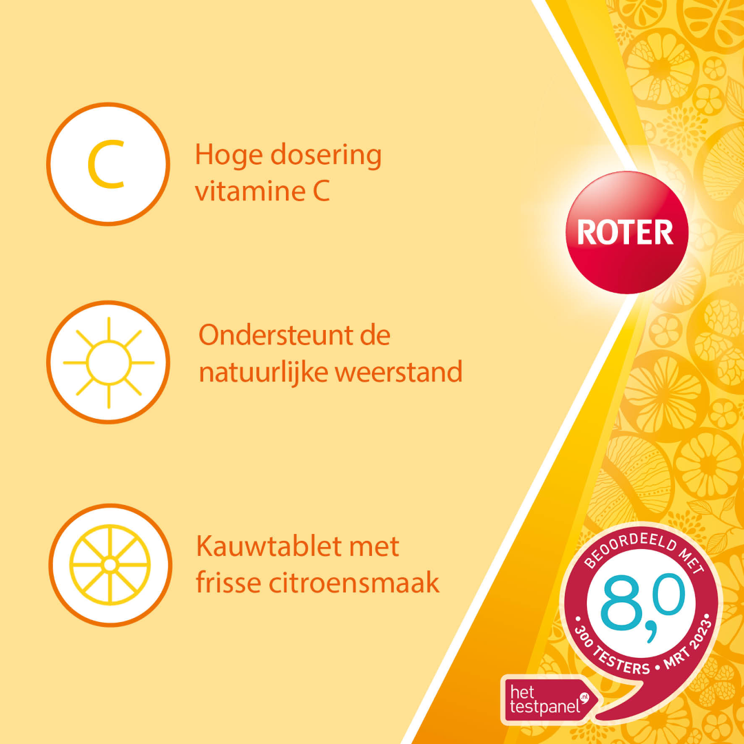 Roter Vitamine C 1000 mg sterk (50 kauwtabletten)