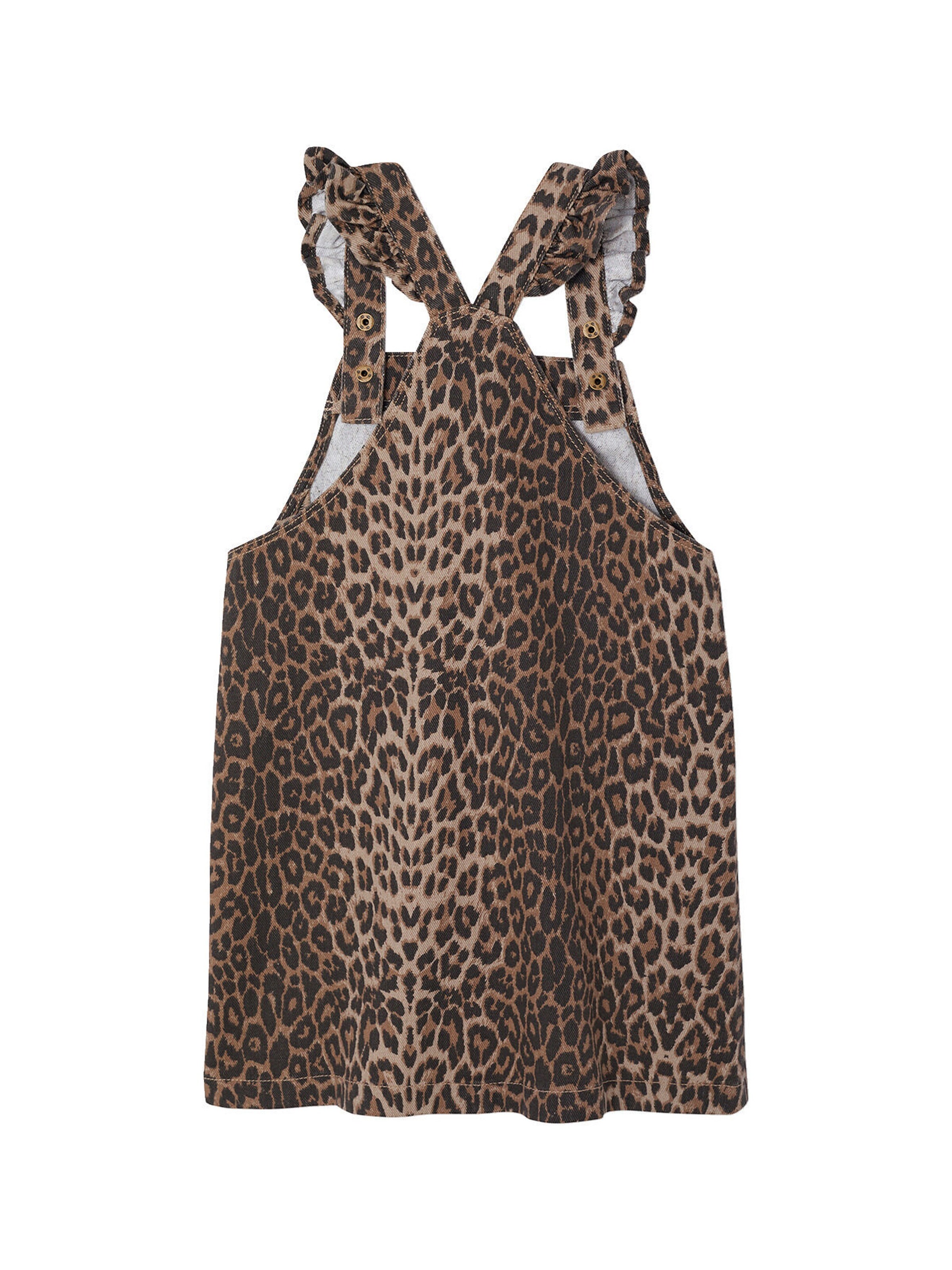 Vertbaudet Mädchen Latzrock mit Leo-Print beige