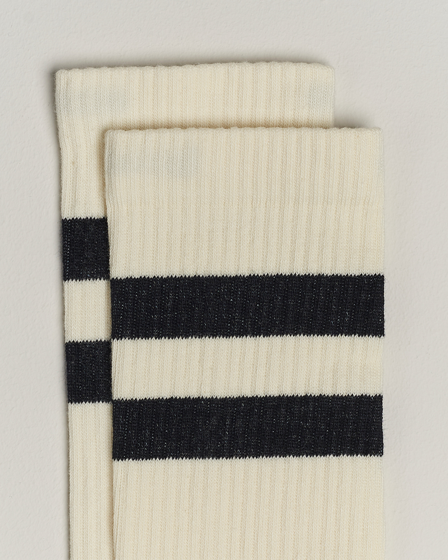 Sweyd Two Stripe Cotton Socks White/Black