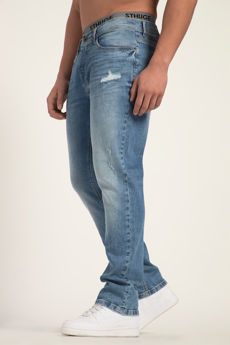 STHUGE Jeans FLEXLASTIC®, Denim, 5-Pocket, destroyed, Straight Fit, bis Gr. 70/35