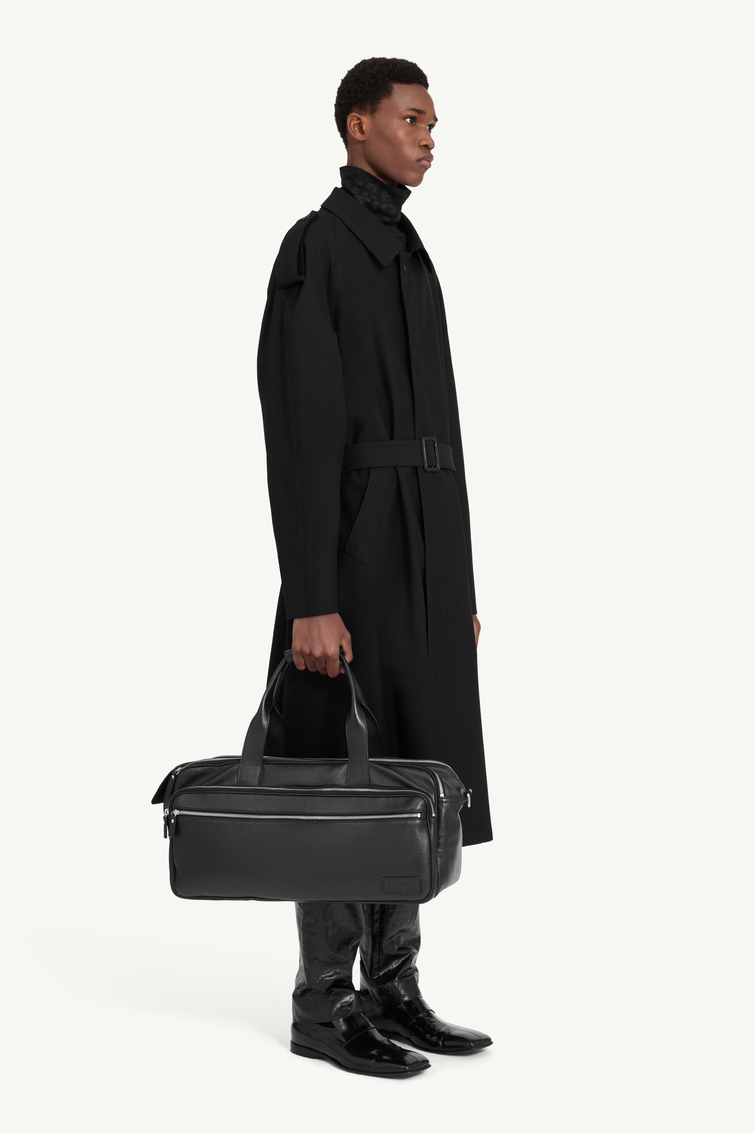 Trench en laine pour homme | MM6 Noir