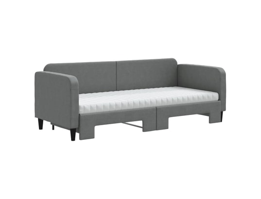 VIDAXL - Lit de jour avec gigogne et matelas gris foncé 80x200 cm tis...