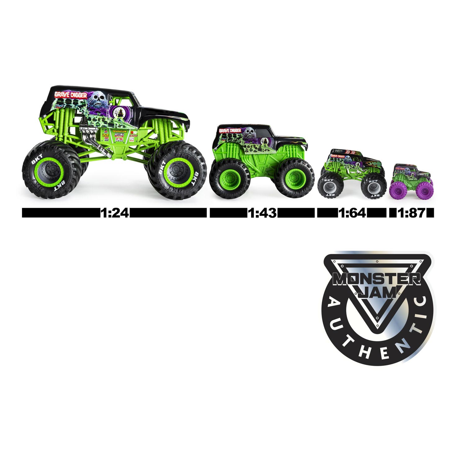 Monster Jam Tough Heads Monstertruck 1:64. 4st.