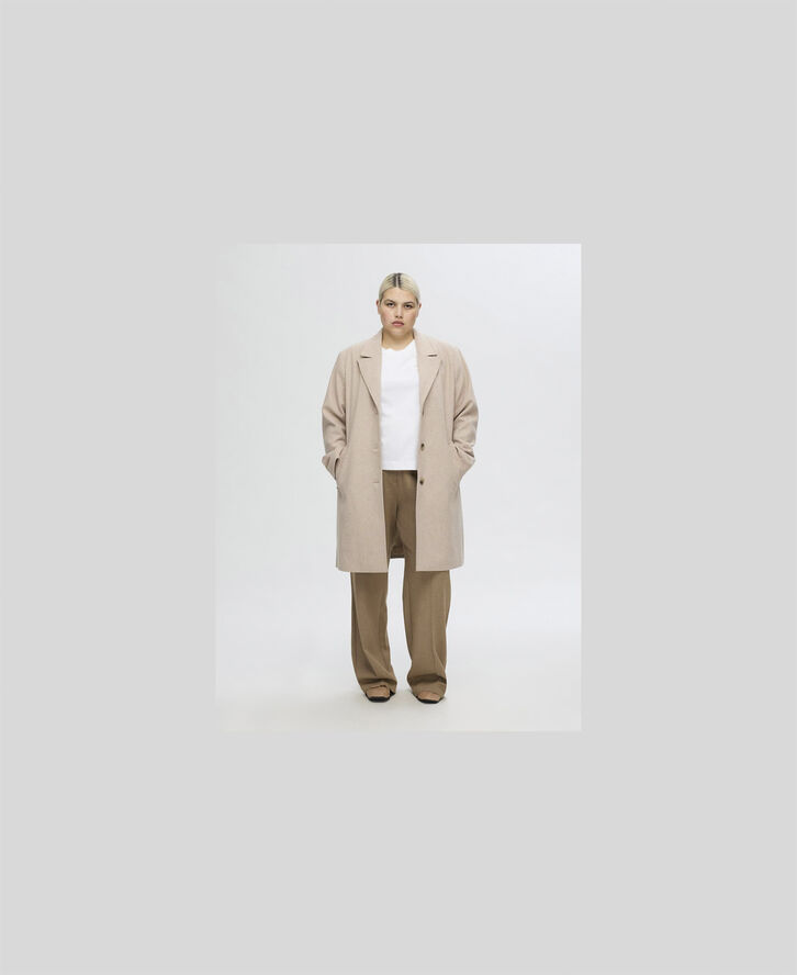Selected Femme SLFNEW ALMA WOOL COAT NOOS Sandshell/melange