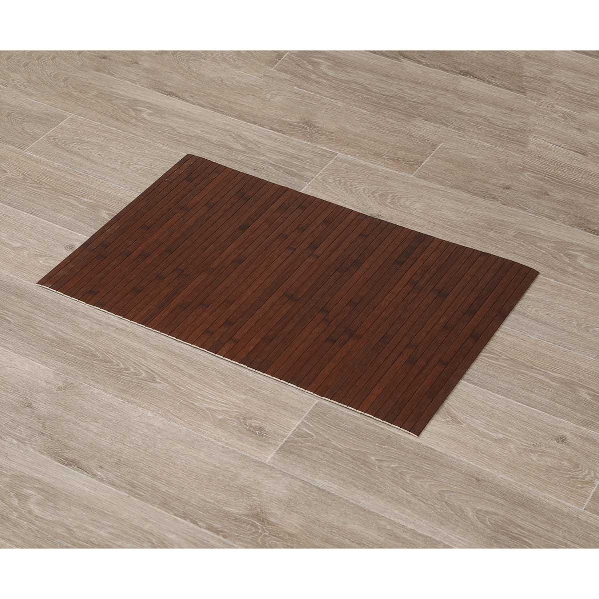 TAPIS BAMBOU ANTI DERAPANT 50X80CM MARRON MAT