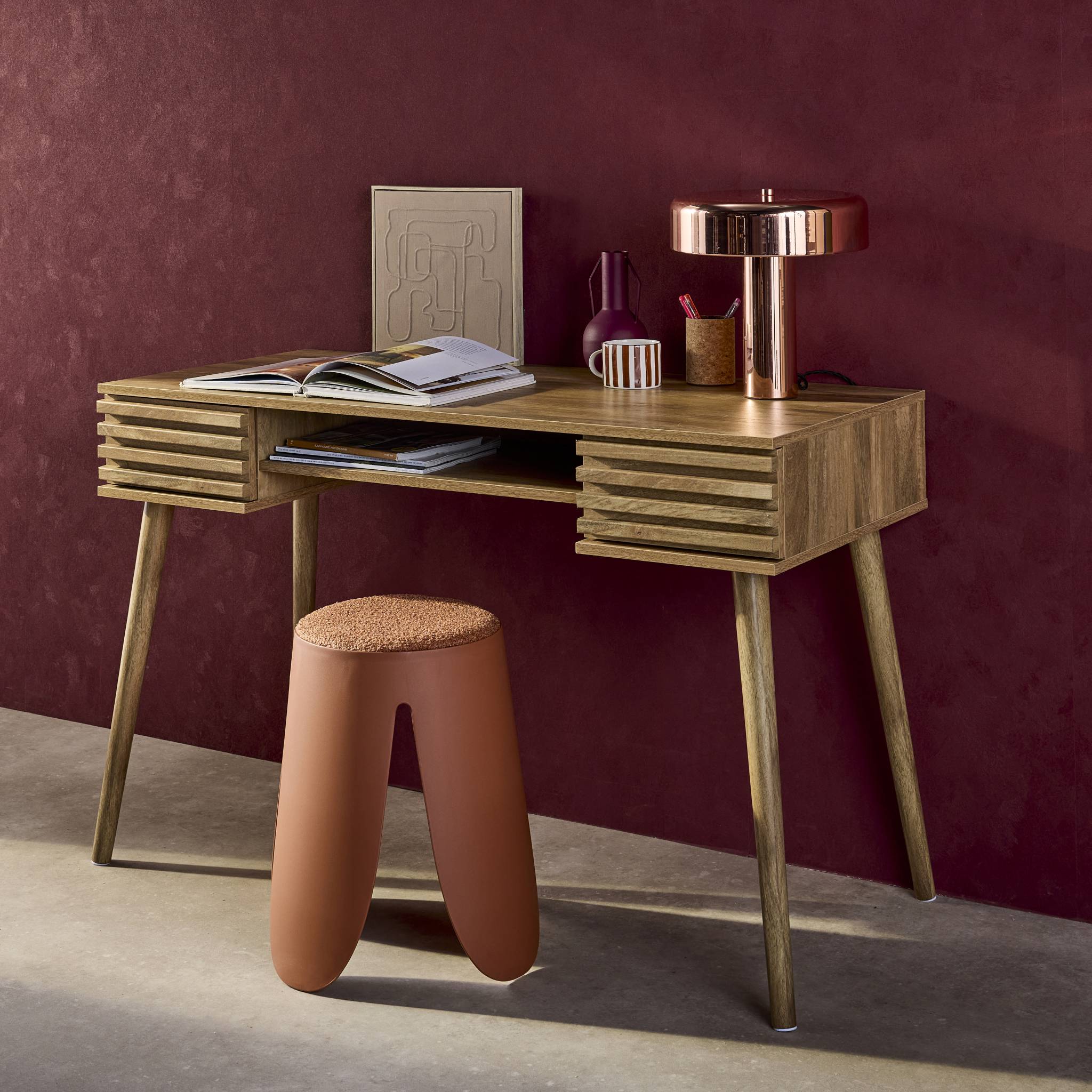 sweeek - Bureau met houteffect, 2 lades