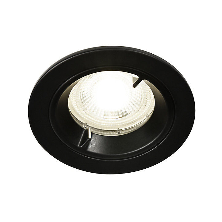 Spot à encastrer Caius LED GU10 Ø8,5cm IP44 345lm 50W 5.2W GoodHome blanc neutre noir
