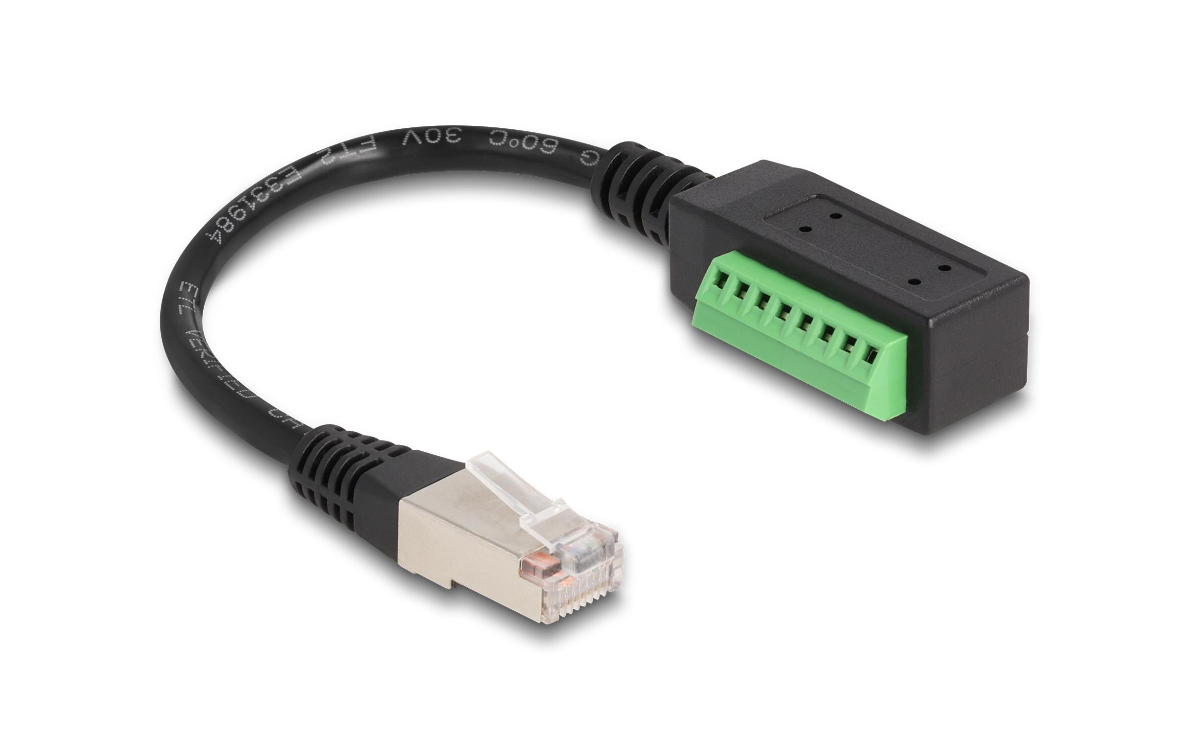 Terminalblock - RJ45 Kabel 1 StückDelock RJ45 Kabel Cat.5e Stecker zu Terminalblock Adapter 21.5 cm