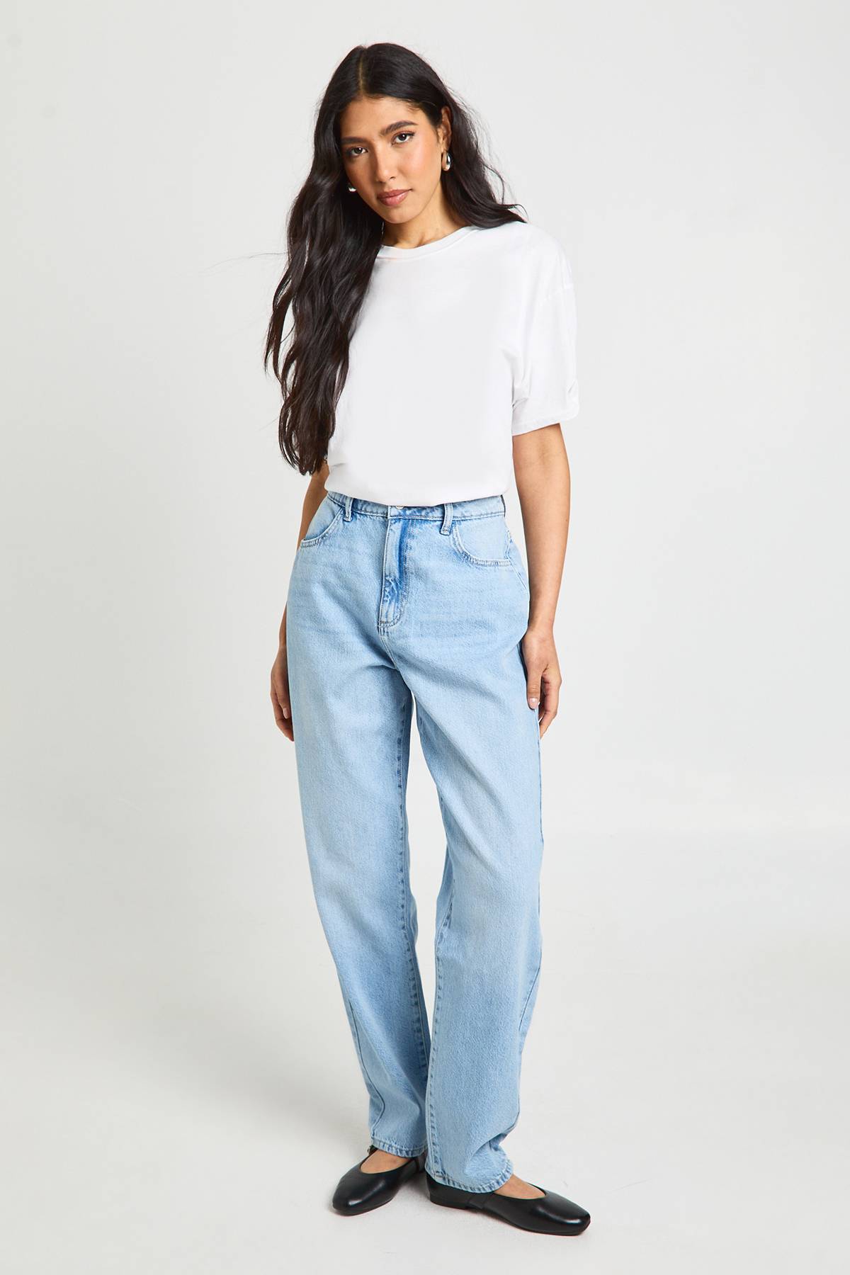 boohoo Jean Mom Taille Haute Basics Pour Grandes Tailles