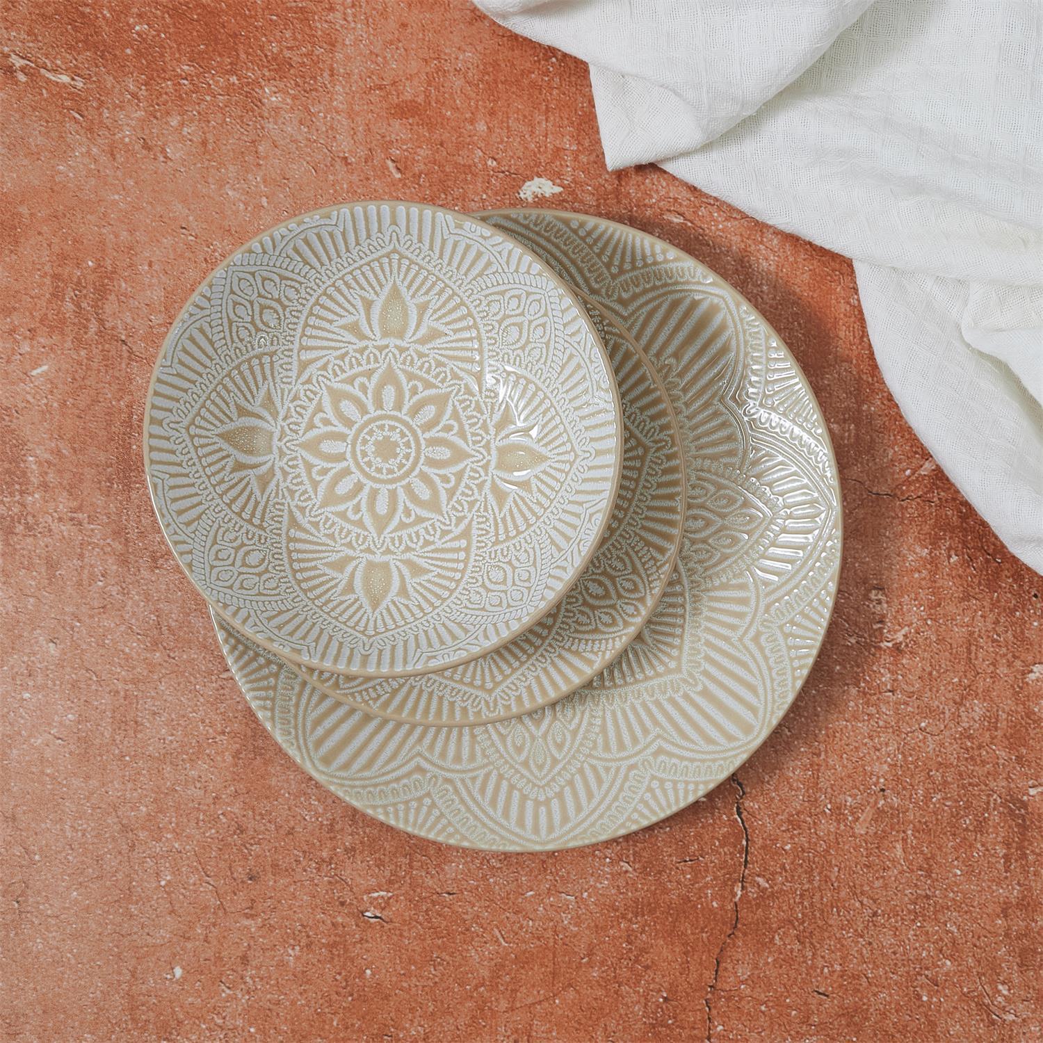 ASSIETTE SAHARA BEIGE D.27CM