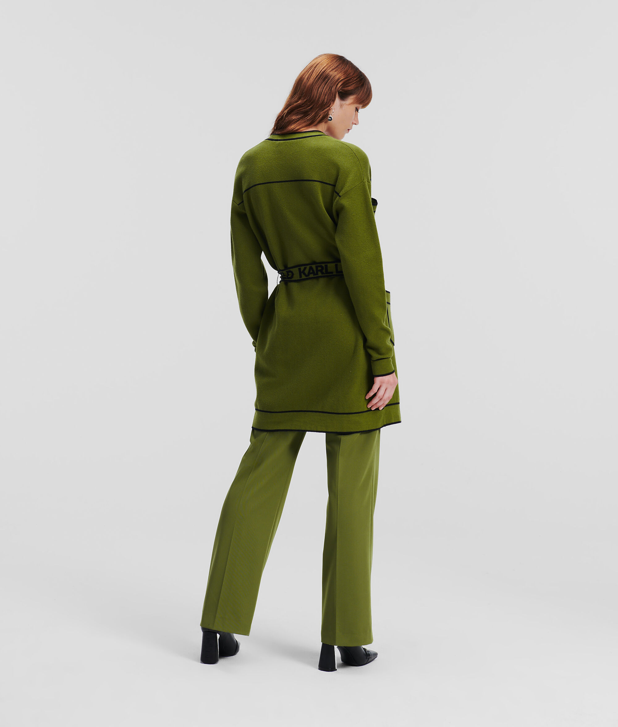 CARDIGAN AVEC CEINTURE ORNÉE DU LOGO KARL