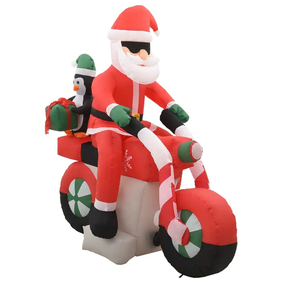 vidaXL - Opblaasbare Kerstman Op Motorfiets