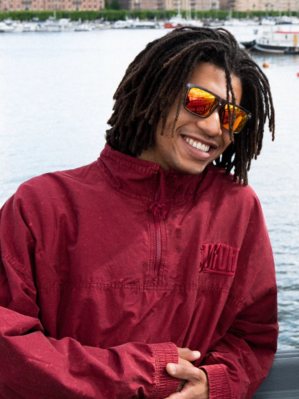 CHPO Bruce Grey Sunglasses red mirror