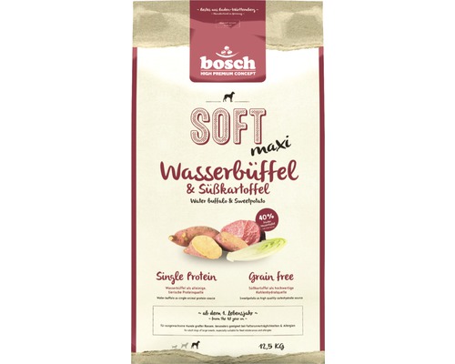 Bosch Soft Maxi droog hondenvoer, Waterbuffel & Zoete Aardappel, 12,5 kg