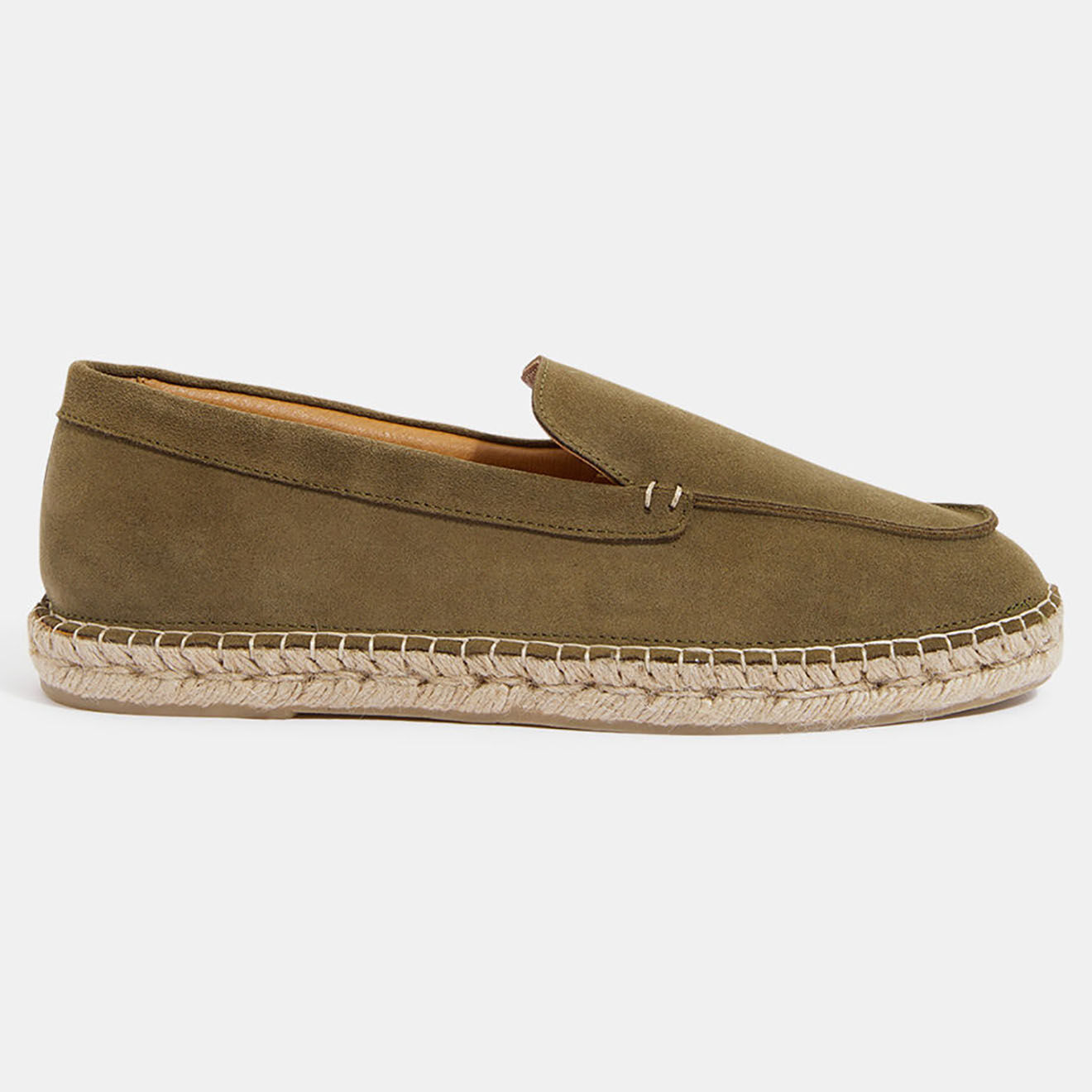 Comptoir GL Mocassins espadrilles en Velours de Cuir vert chiné