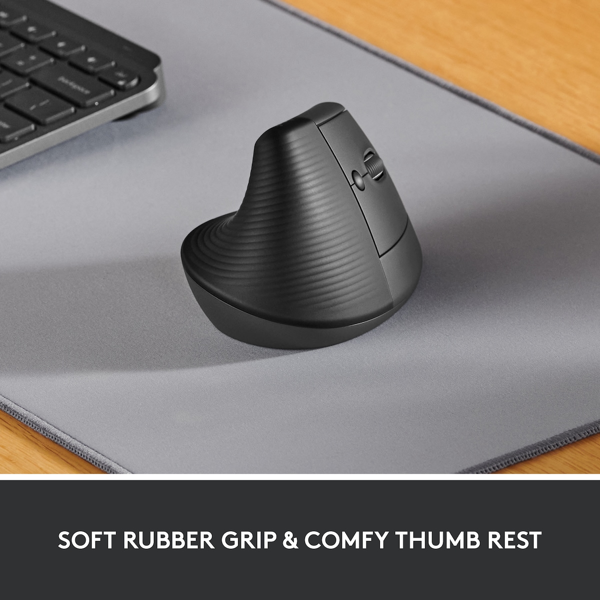 Logitech Lift Vertical trådløs mus (grafitt)