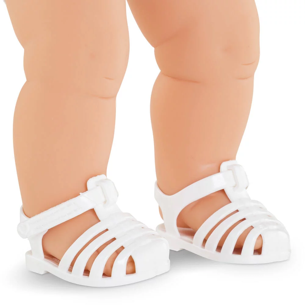 BB36 - SANDALES BLANCHES POUR POUPONS 36 CM -COROLLE VETEMENTS