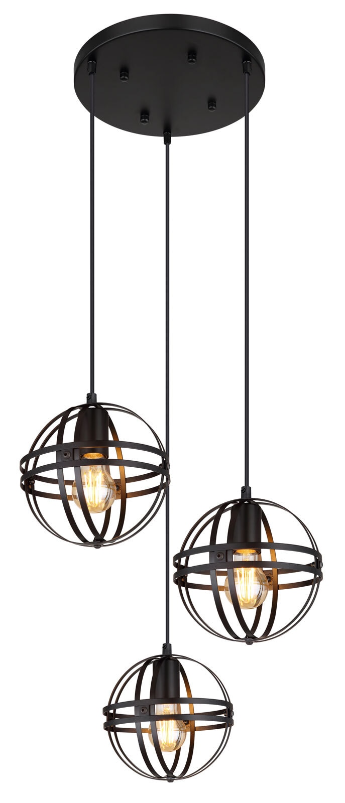 GLOBO Retrofit Pendelleuchte Tamara 47x120 cm Metall schwarz