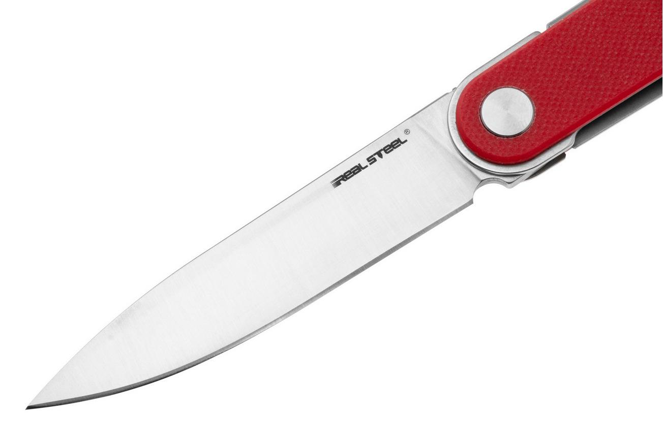 Real Steel Iris Front Flipper 8061BR Satin 12C27, Red G10, zakmes